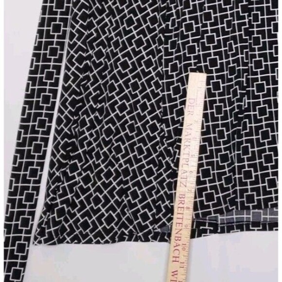 Love X Design Dress 4X Sleeveless Black Geometric Empire V-Neck Tie-Back Midi - Picture 10 of 11